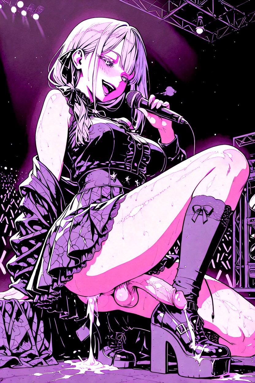 Pleated Skirt, Beautiful Mature Jpop Idol, Platform Shoes Porno IA transsexuelle