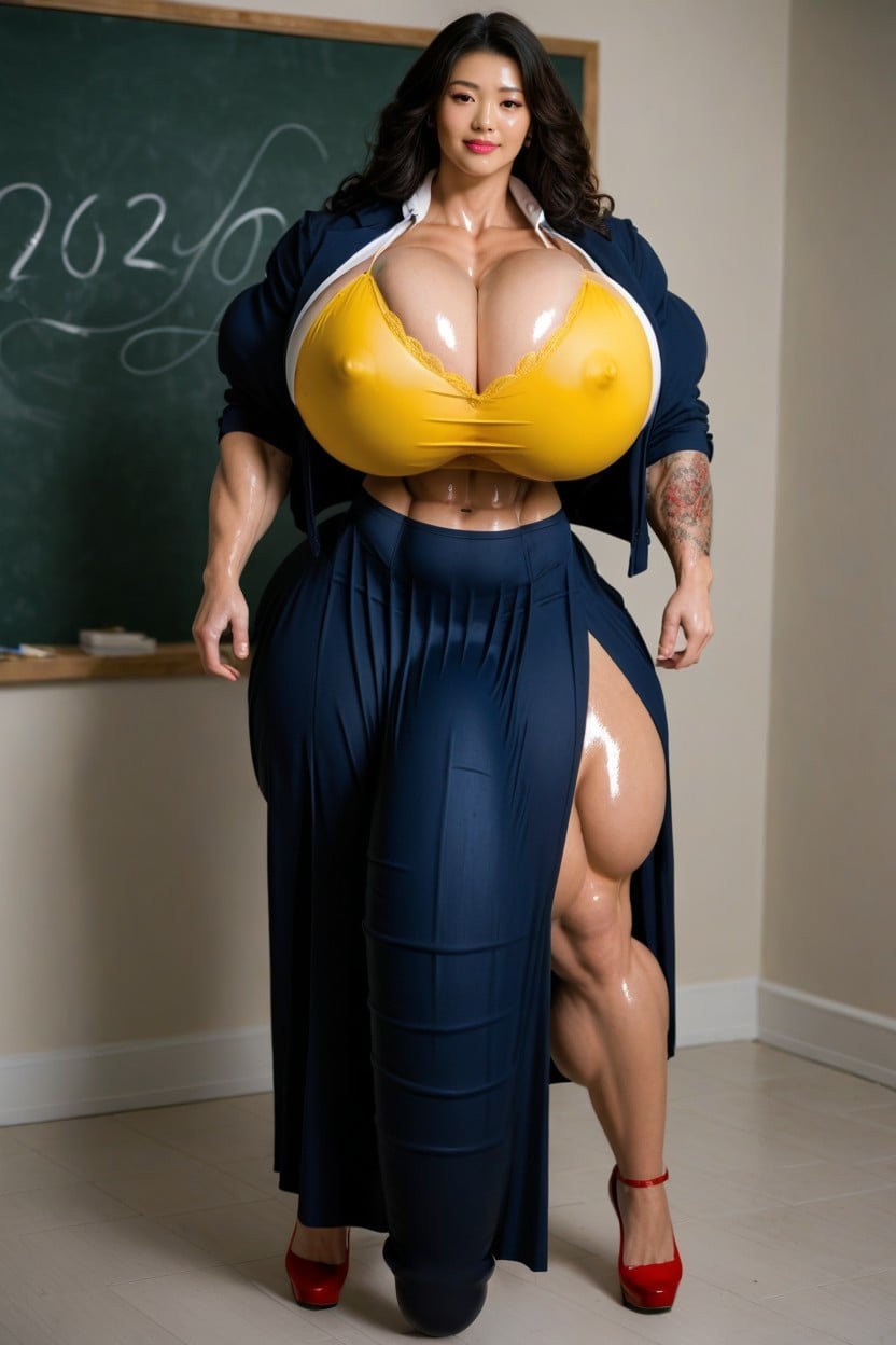 Shy Pose, Happy, Huge Hard Colossal Penis Bulge Under Clothes Porno IA transsexuelle