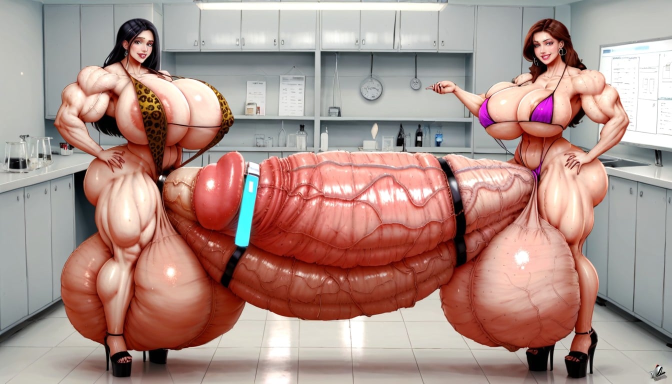 Hyper Gigantic Testicles, Most Exaggerated Gigantic Oversized Penis, Hyper Thick Penis Porno IA transsexuelle