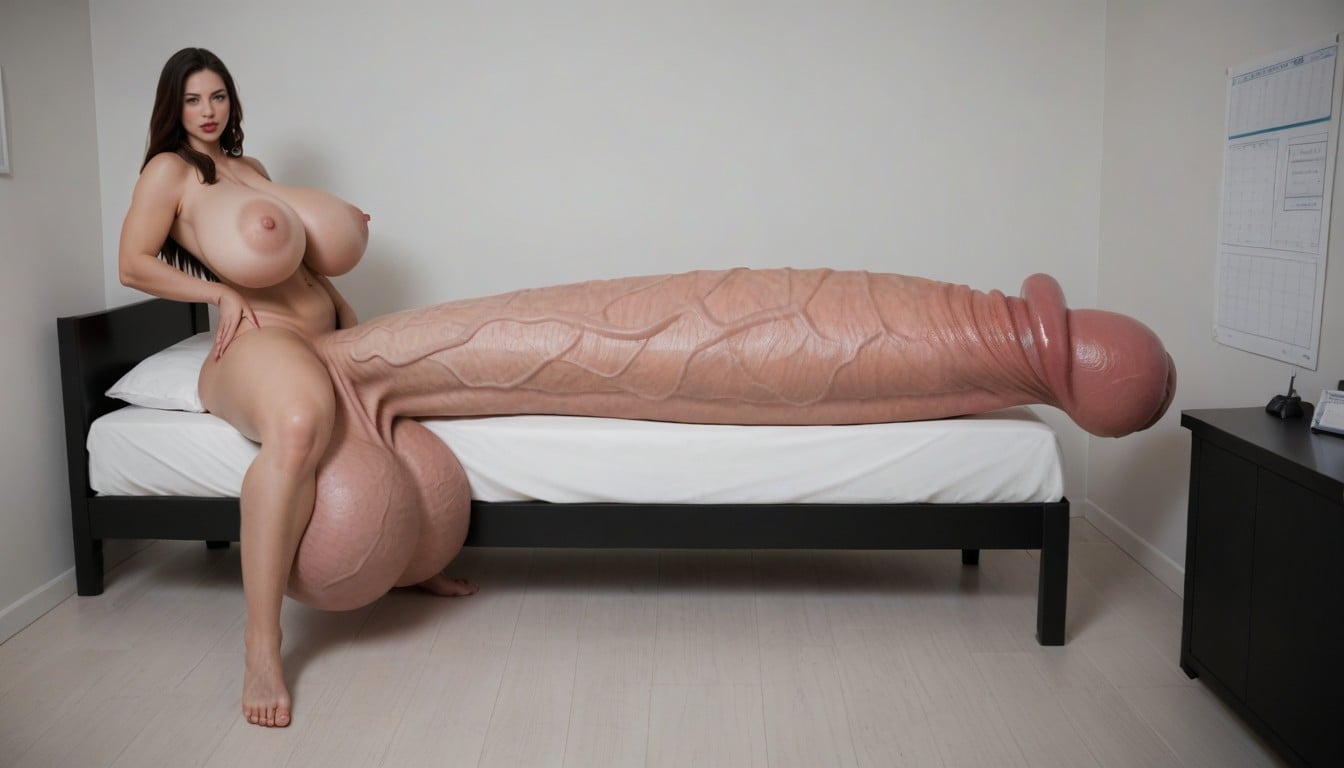 Giant Bulging Penis, Looking At Penis, Huge Veins On Penis Shemale AI Porn