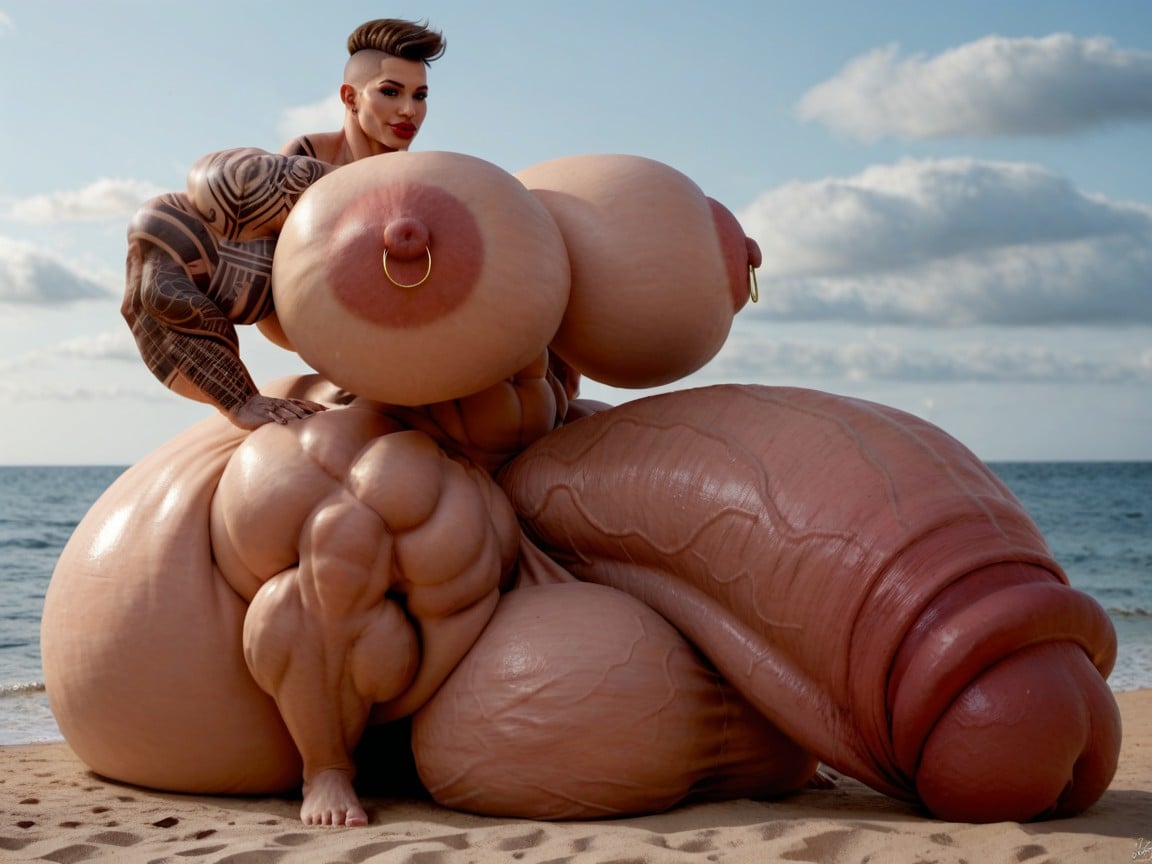 Pénis Plus Grand Que Le Corps, Hyper Growth, Full Body Tattoo Porno IA transsexuelle