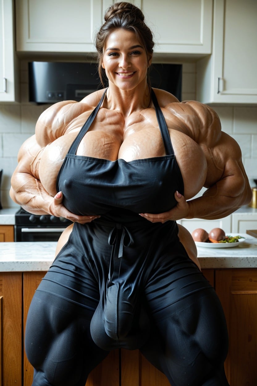 Cock Bulge, Housewife, Hyper Gigantic Muscles Shemale AI Porn