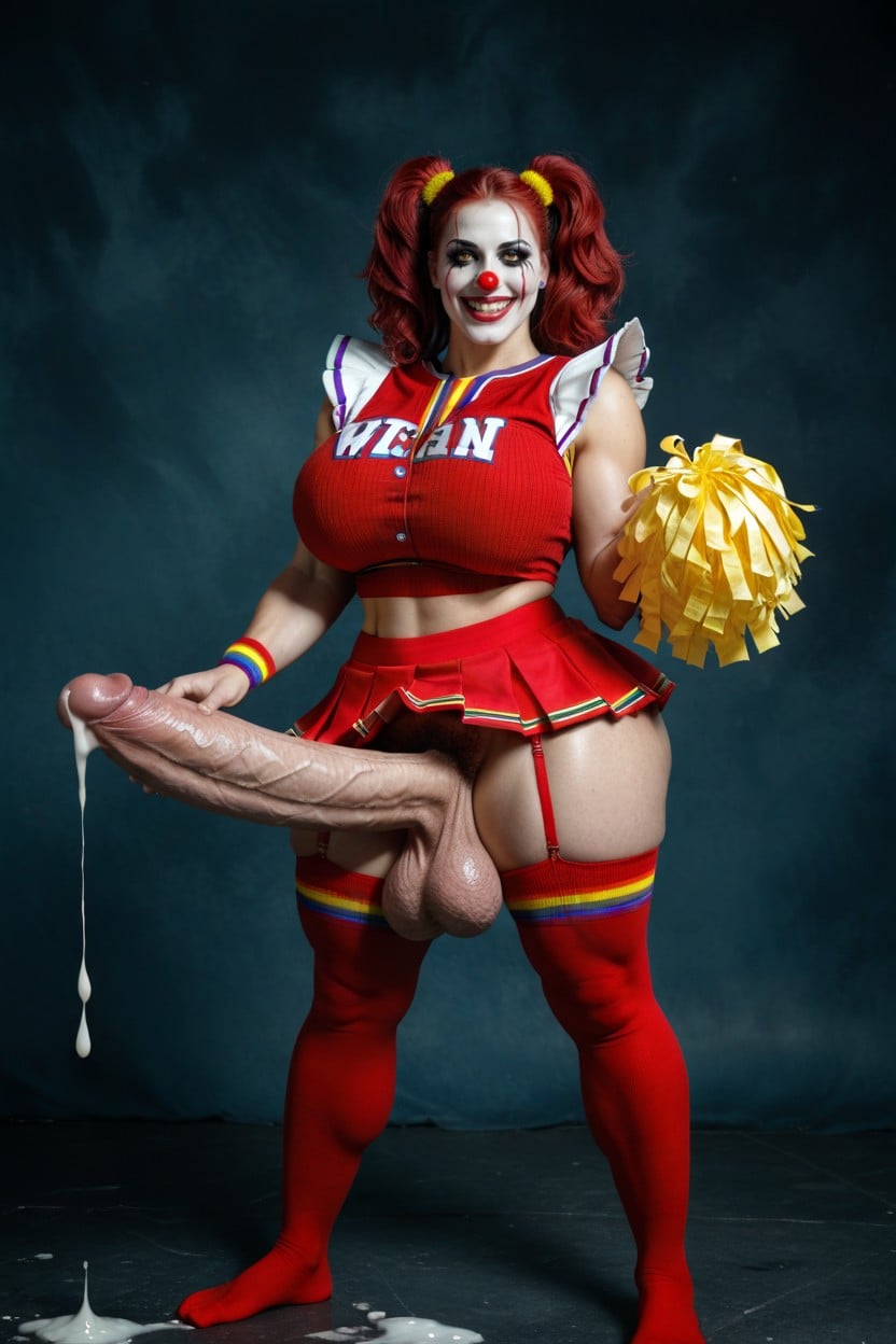 Overflowing Cleavage, Scary Sexy, Leaking Cum Shemale AI Porn
