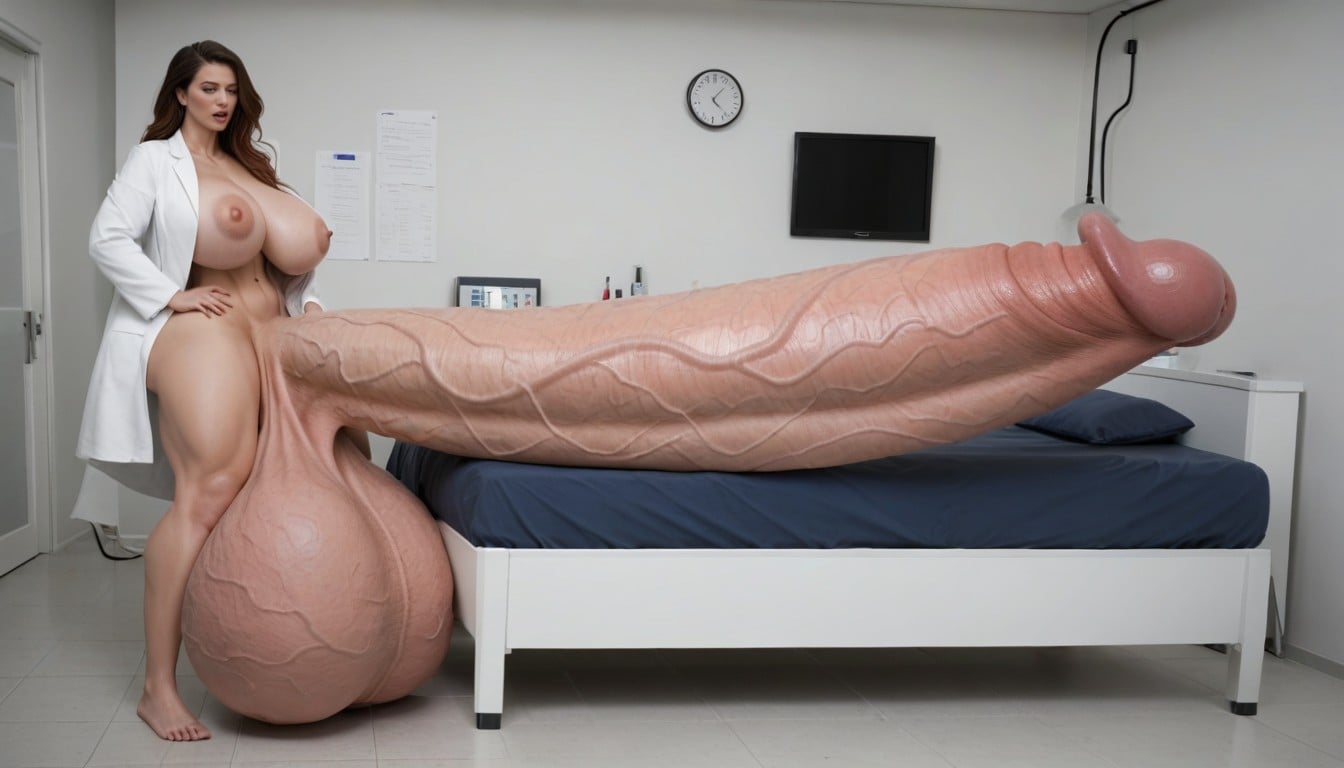 Hyper Thick Veiny Detailed Colossal Penis, Penis Fills Out Entire Room, Impossibly Long Hyper Penis Shemale AI Porn