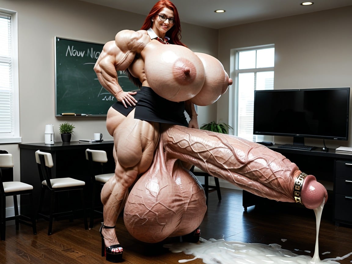 Gigantic Muscles Hyper Massive Muscles, Hyper Gigantic Testicles, Growing Shemale AI Porn