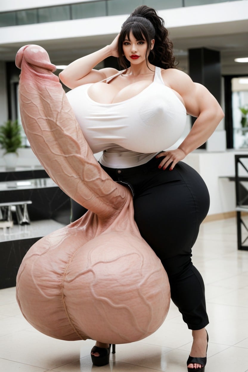 Penis Longer Than Body, Mall, Huge Breasts Shemale AI Porn