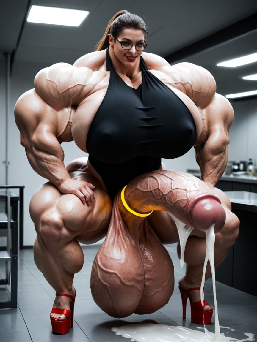 Waist, Hyper Gigic Ass, Gigantic Muscles Hyper Massive Muscles Shemale AI Porn