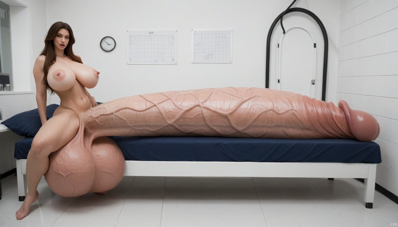 Hyper In M Gigantic Penis, Penis Growth Serum Hoses Connected To Tip Of Penis, Hyper Gigantic Glans Shemale AI Porn