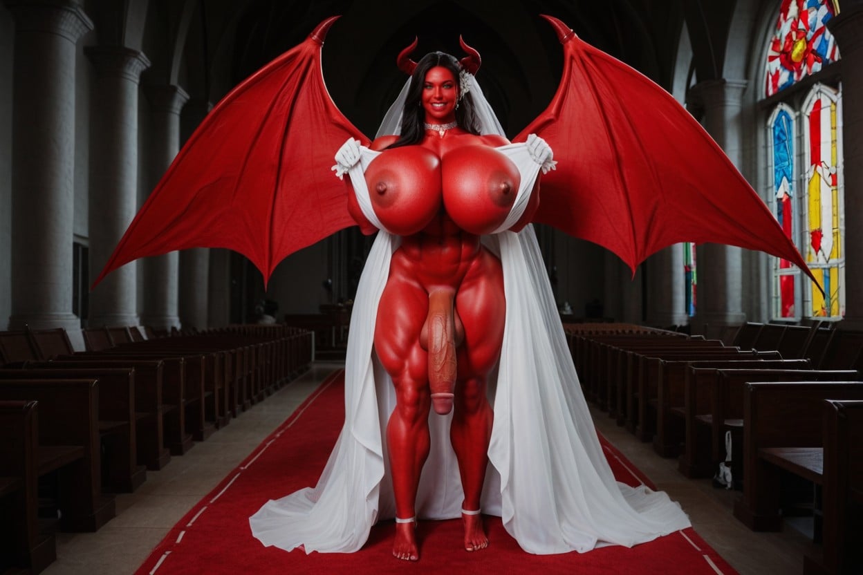 Legs Spread Apart, Gigantic Abdominal Obliques, Extremely Muscular Shemale AI Porn