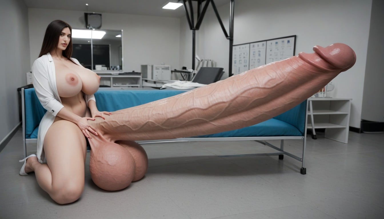 Full Body View, S'asseoir, Balls Are Big Enough To Touch The Floor Porno IA transsexuelle