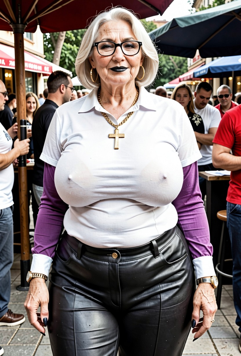 White Tennis Shirt, Cult Guru, Secretary Glasses Porno IA transsexuelle