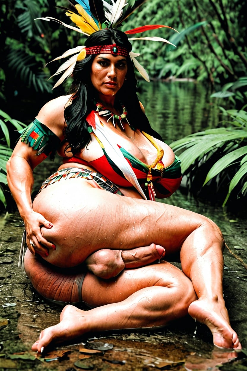 Foreskin, Hairy Arms, Wide Hips Porno IA transsexuelle