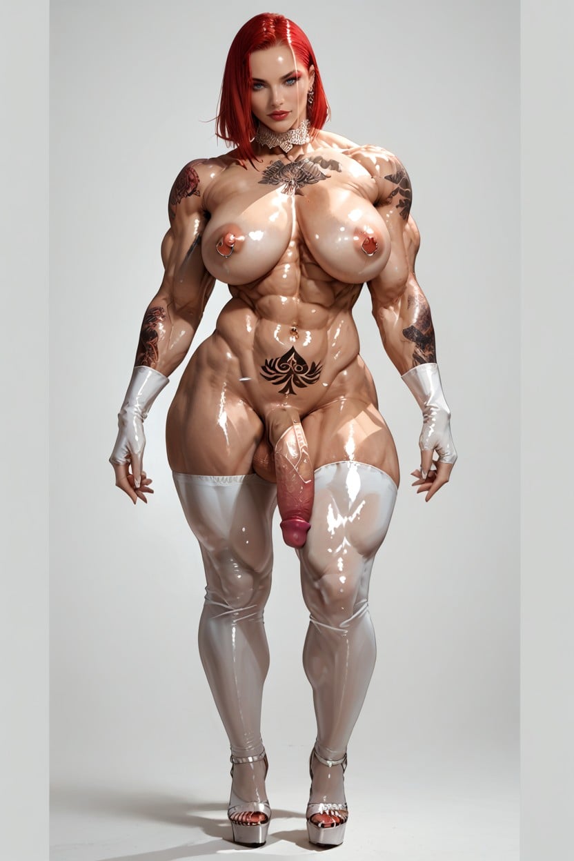Massive Muscles, Black Condom, Hyper Huge Muscles Porno IA transsexuelle