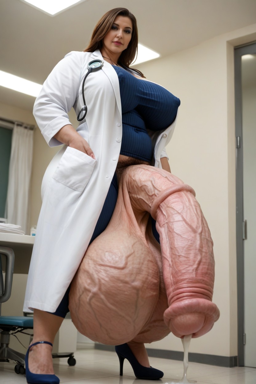 Pony Cock, Bottom Up, Lab Coat Shemale AI Porn