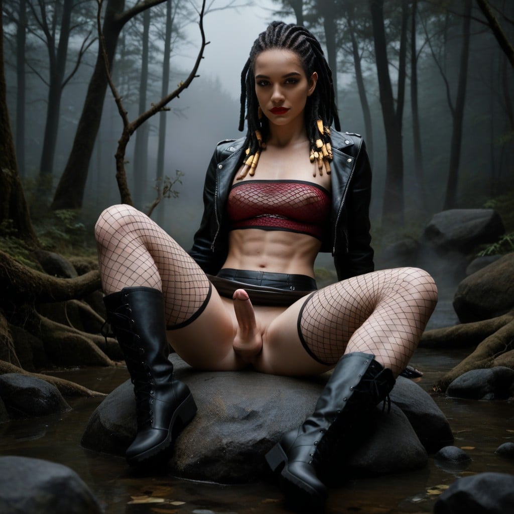 Soft Chest, Deep Shadows, Skinny Shemale AI Porn