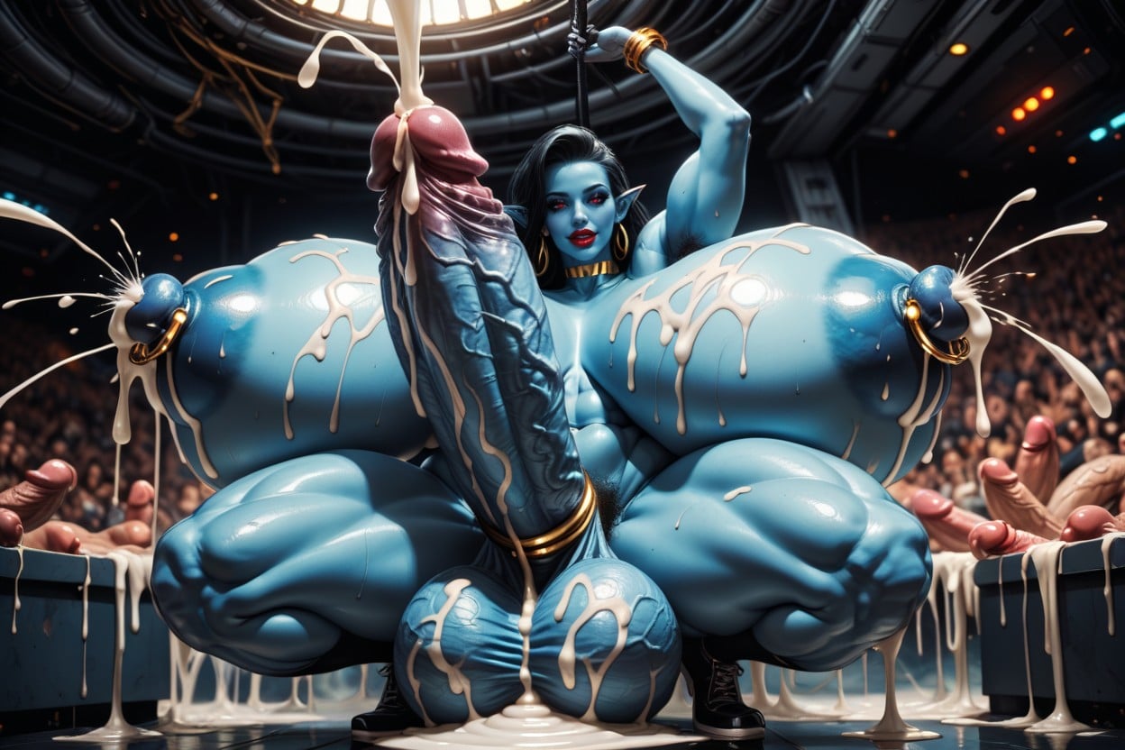 Star Wars Chiss, Gold Cock Ring, Massive Hyper Long Vascular Cock Shemale AI Porn