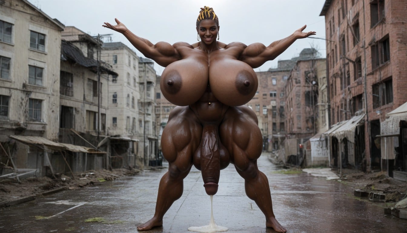 Futanari Cock, Extremely Large Ass, Standing Shemale AI Porn