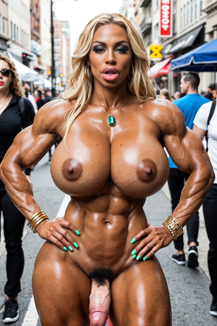 Extremely Muscular, Impossibly Long Hyper Penis, Swedish Bimbo Futa With A Gigantic Erect Hyper Penis Shemale AI Porn
