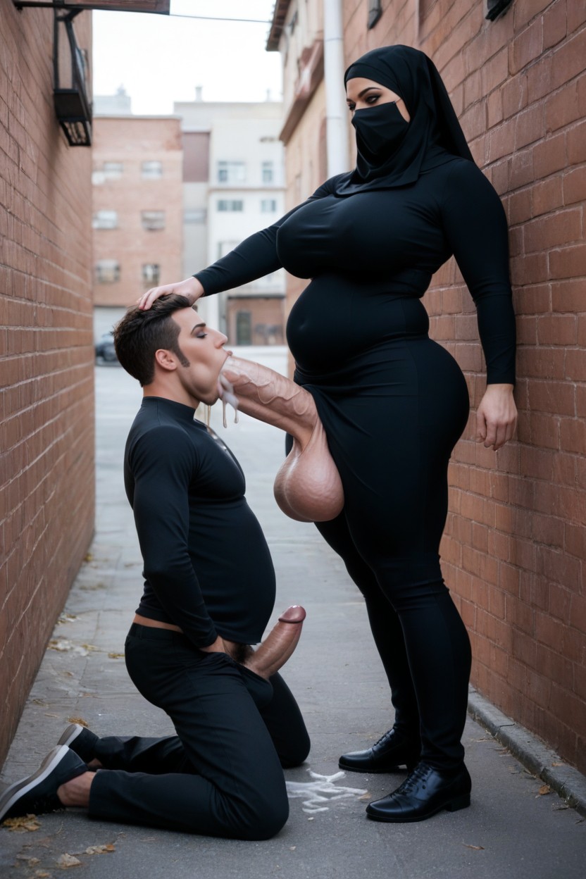 Fully Clothed, Standing Futa, Futa Cock Buried Completely In Males Throat Porno shemale IA