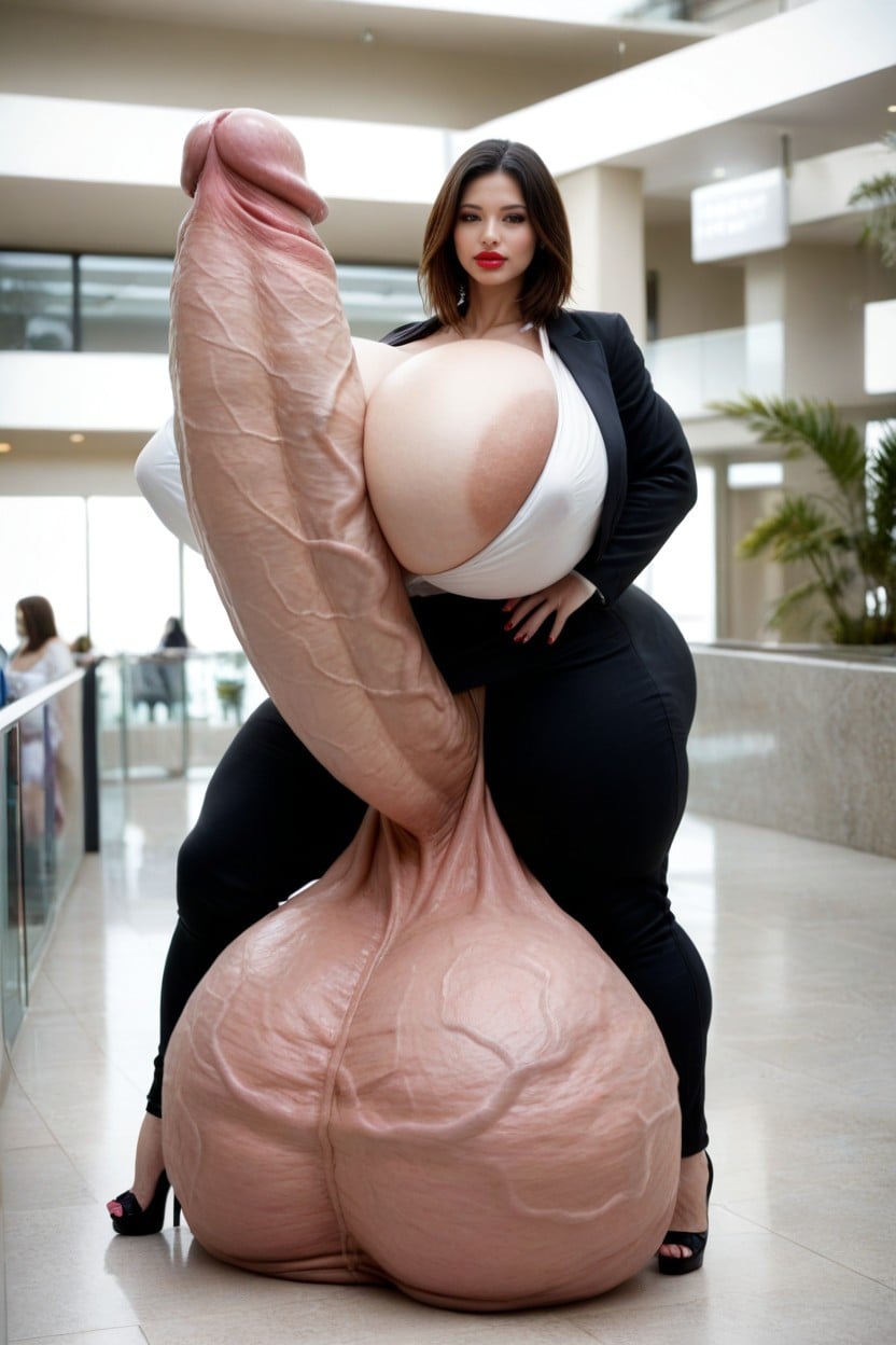 Extremely Thick Penis, Asian, Hyper Gigantic Veiny Penis Shemale AI Porn