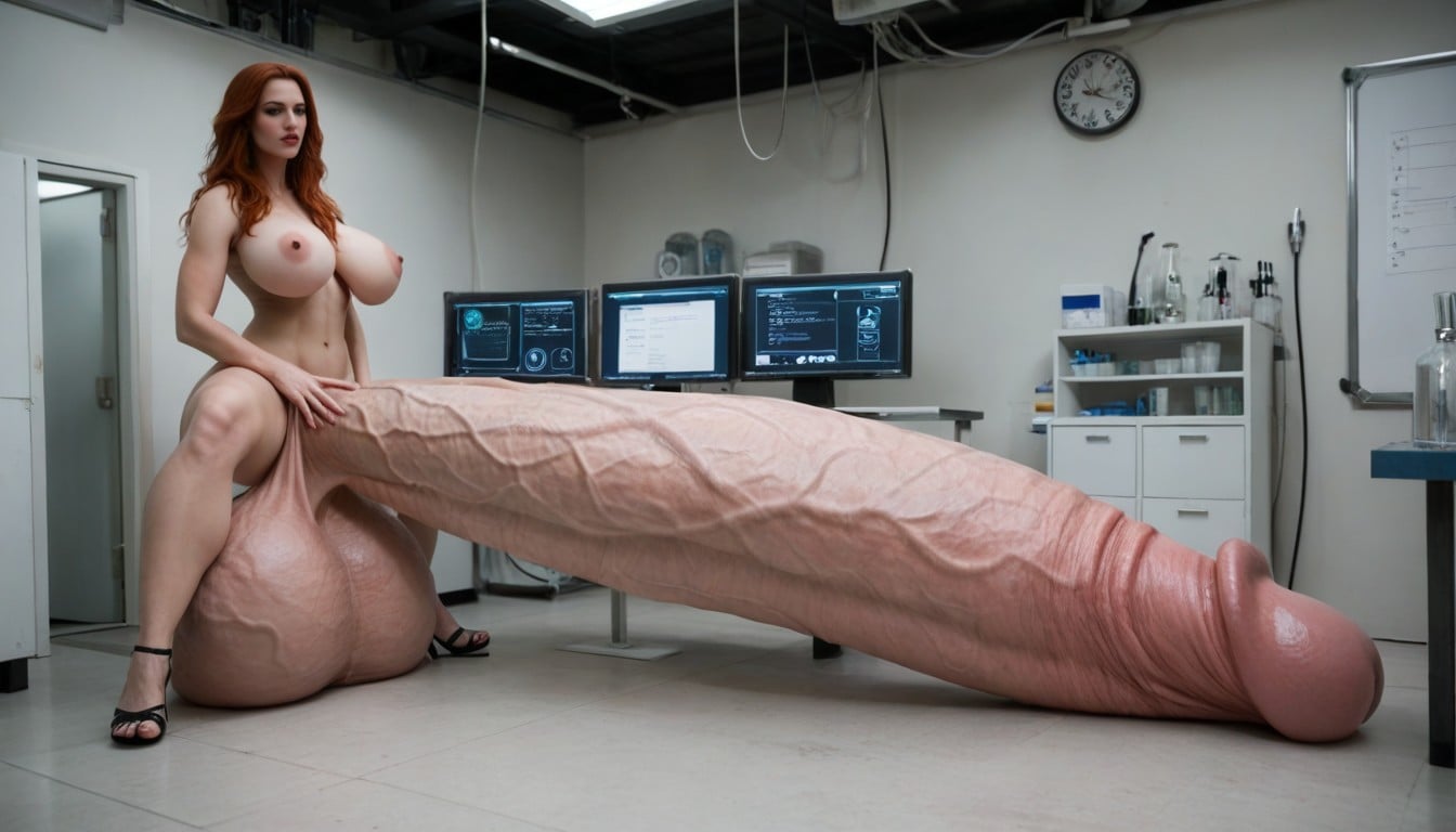 Hyper Gigantic Balls, Laying On Top Of Her Penis, Penis Larger Than Entire Bed ニューハーフAIポルノ