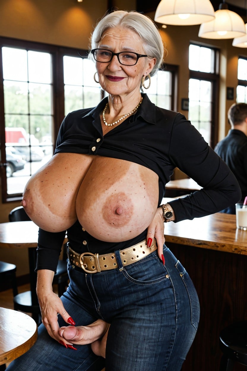 Multiples Freckles, Long Sleeves, Earrings Shemale AI Porn