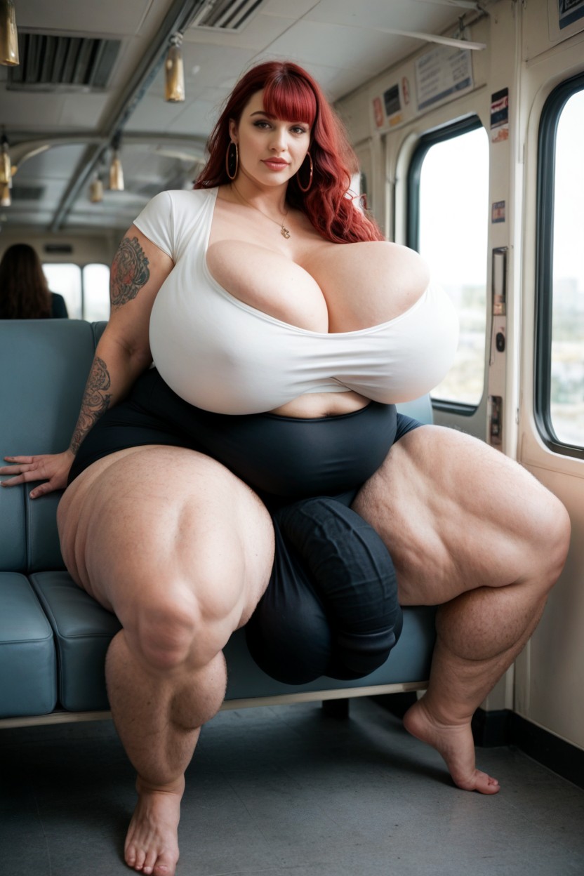 Thick Lips, Tshirt, Cellulite Legs Shemale AI Porn