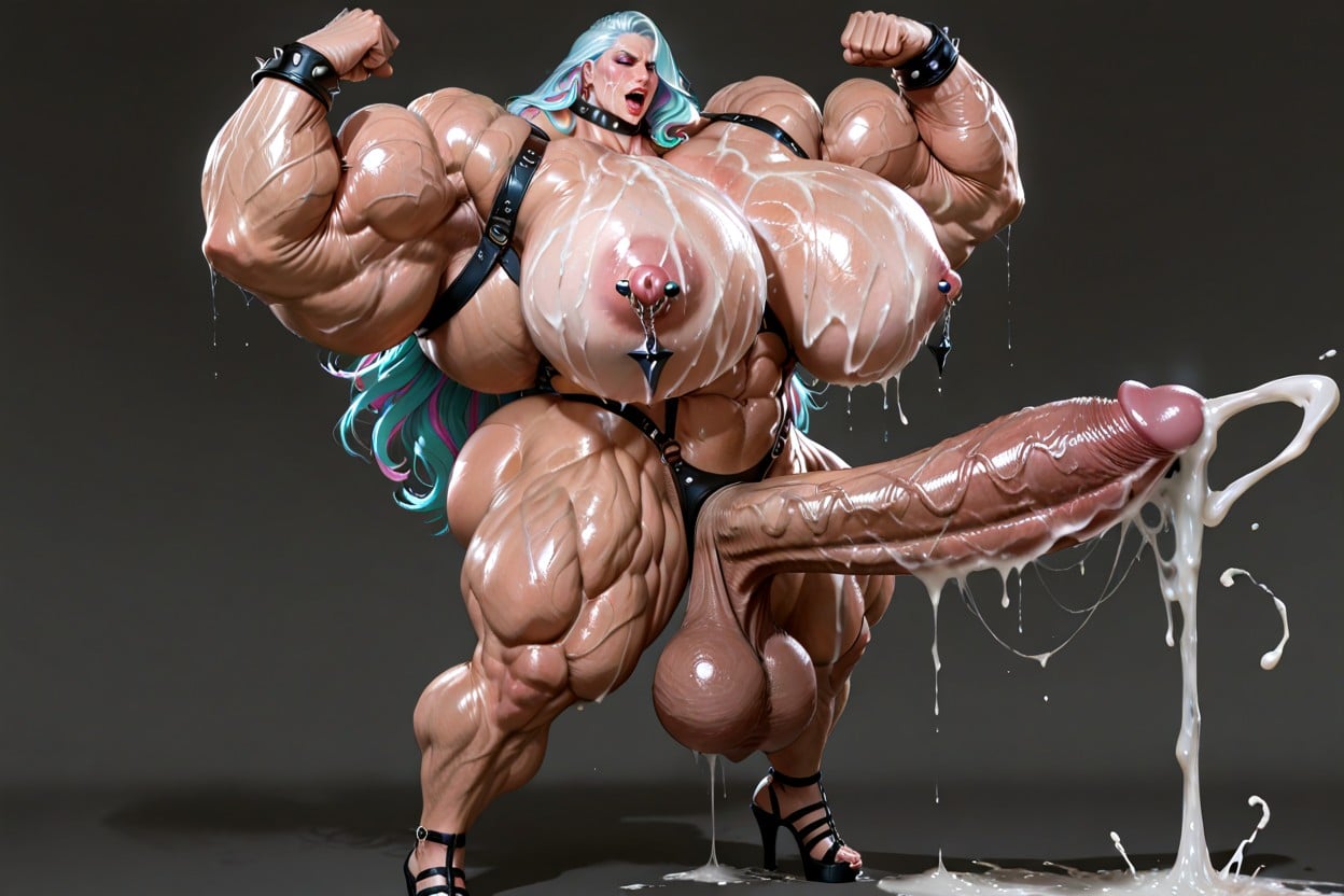 Vascularity, Spiked Cockring, Hyper Veiny Abs Porno IA transsexuelle