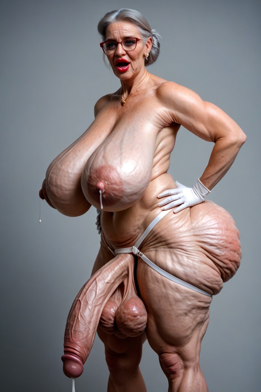 Naked, Wrinkles On Thighs, Gigantic Ass Shemale AI Porn