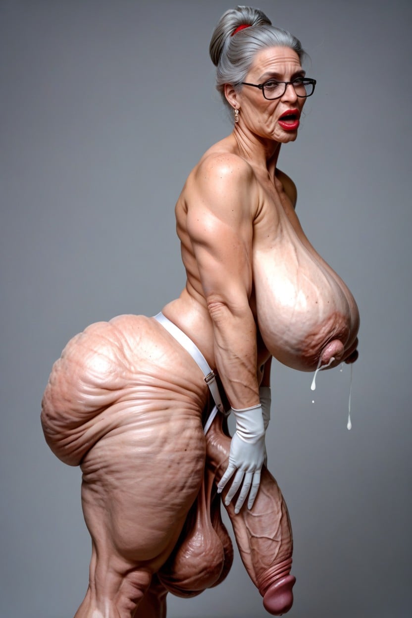 Hands On Hips, Wet Grey Hair, Hyper Saggy Balls Porno shemale IA