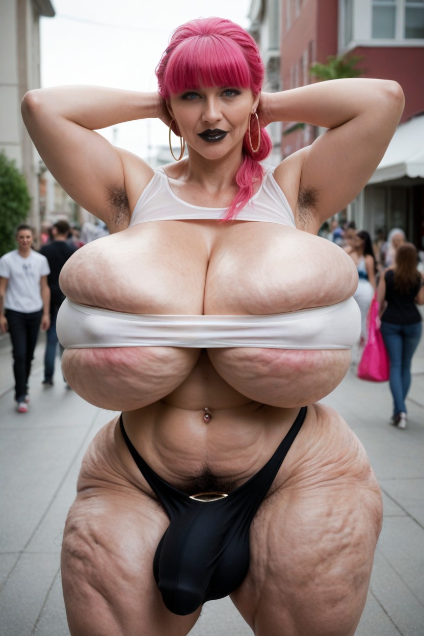 Gigantic, Hyper Waist, Hoop Earrings Shemale AI Porn