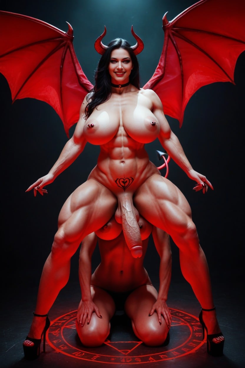 Orbe Magique, Gigantic Pectoralis Major, Messy Black Hair Porno IA transsexuelle