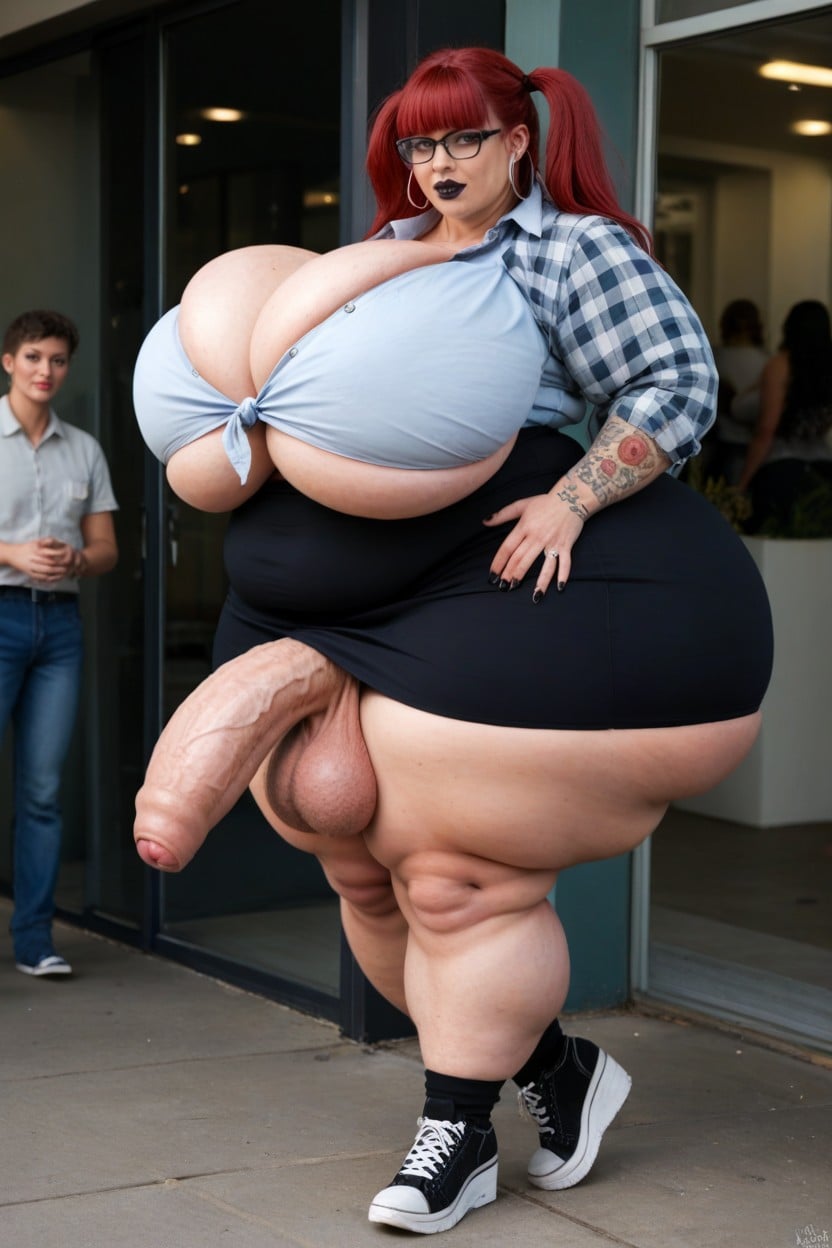 Huge Obese Belly, Flannel Shirt, Sweaty Porno IA transsexuelle