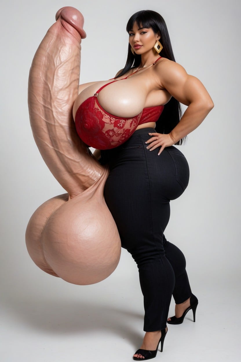 Gigantic Penis, Lingerie, Extremely Large Ass Shemale AI Porn