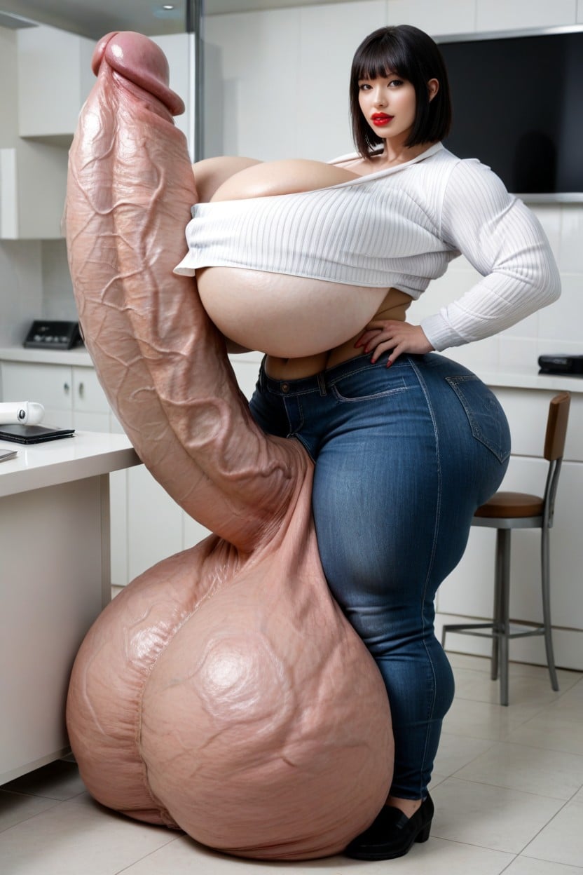 Penis Thicker Than Legs, Erection Above Her Own Head, Underboob Porno shemale IA