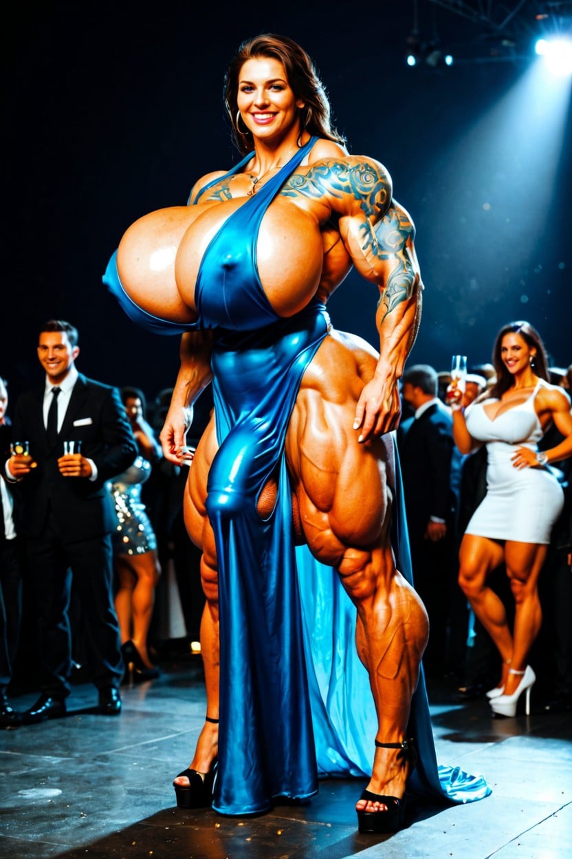 Mega Gigantic Balls, Muscular Woman, Gigantic Latissimus Dorsi Shemale AI Porn