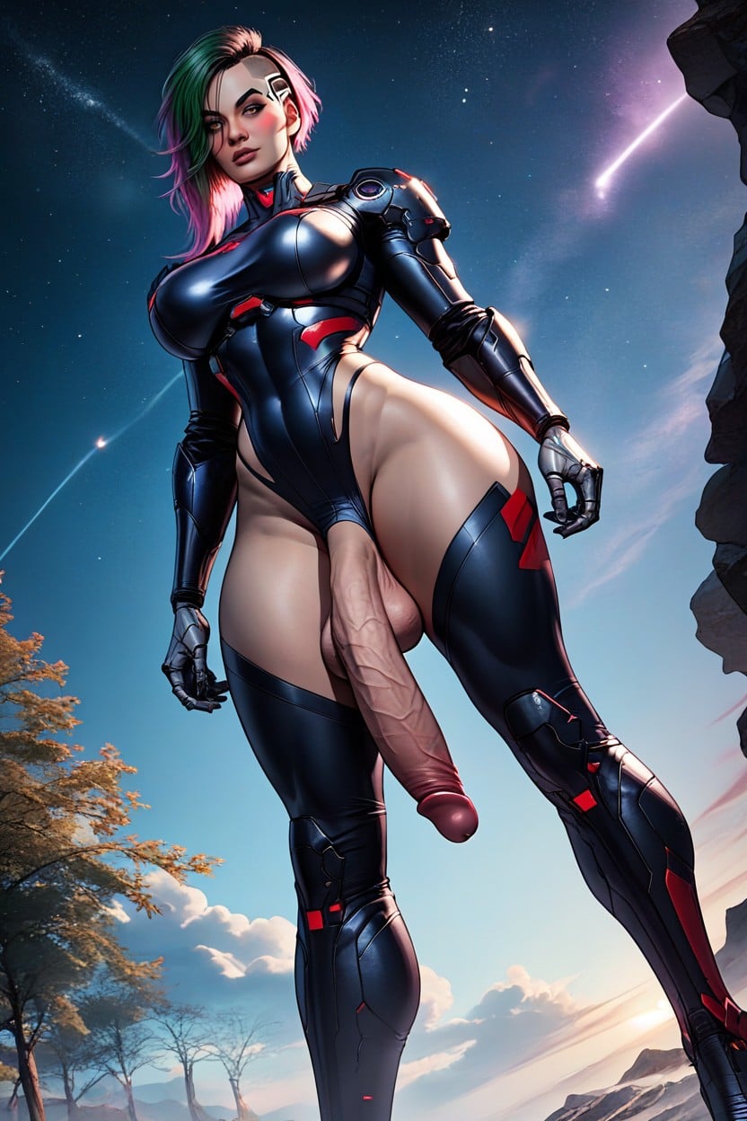 Perfect Body, Standing With Separated Legs, Rounded Ass Shemale AI Porn