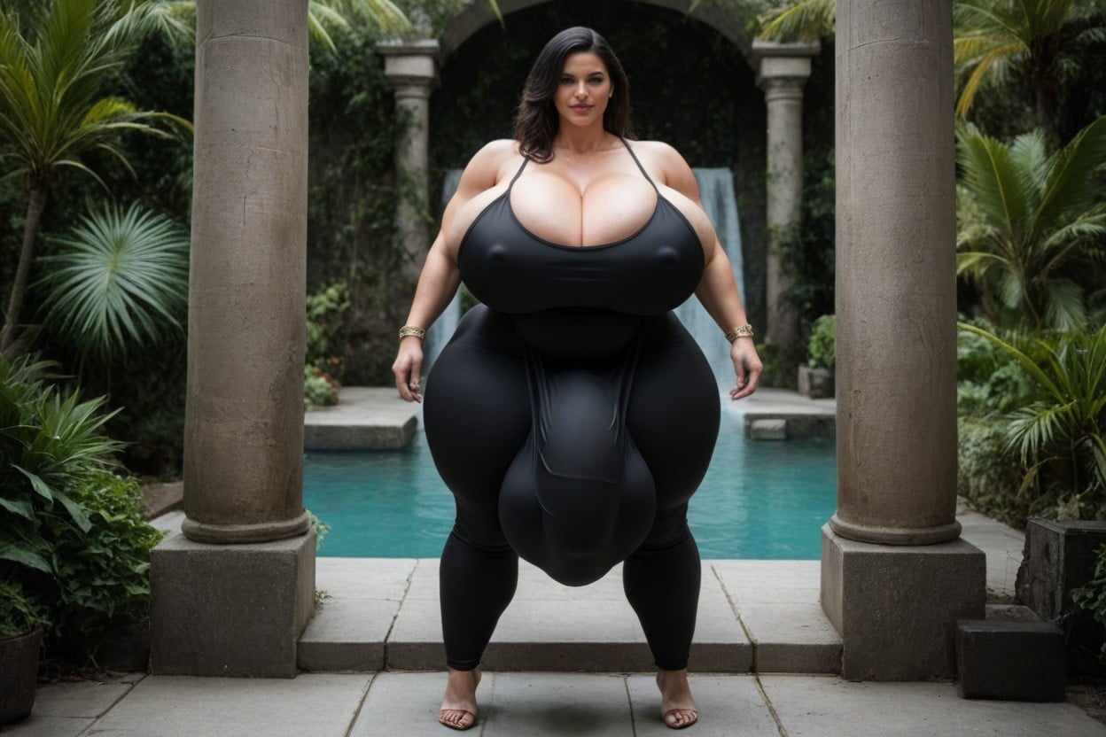 Thick Powerful Thighs, Porn Star, Barbell Nipple Piercings Shemale AI Porn