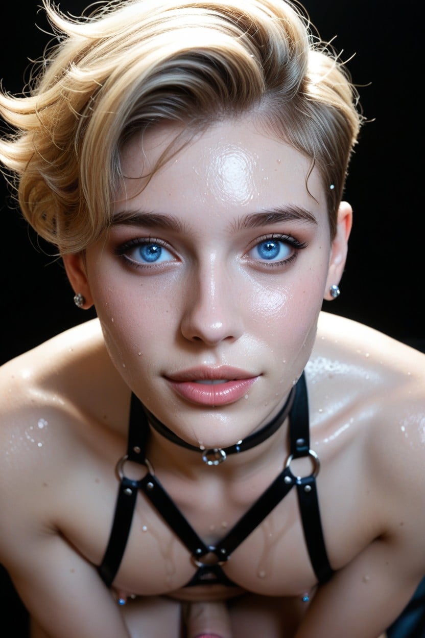 Soft Delicate Features, Looking At Viewer, Waist Shot Shemale AI Porn