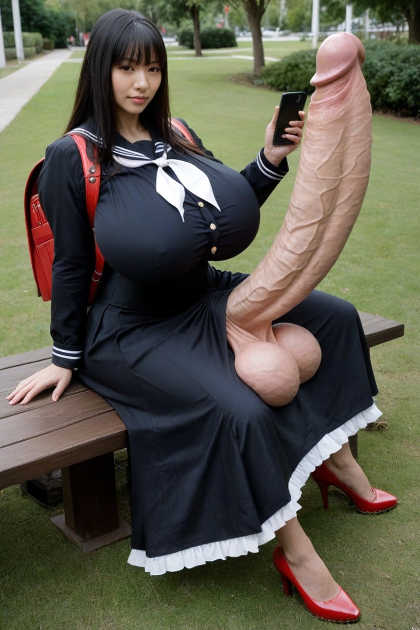 Black Stocking, Top Down, Attenuated Waist Shemale AI Porn
