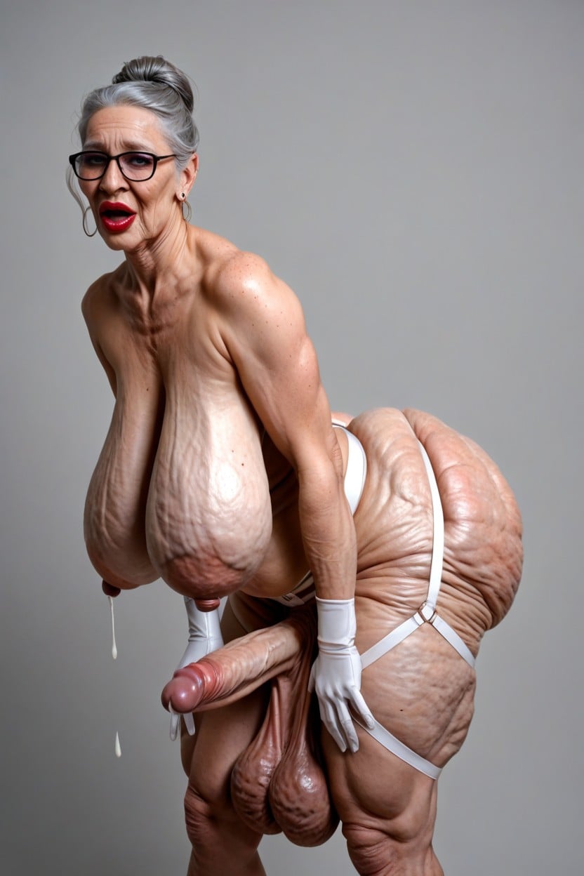 Shriveled Balls, Stylish Bobcut Hairstyle, Dutch Grandma Travesti IA Pornô
