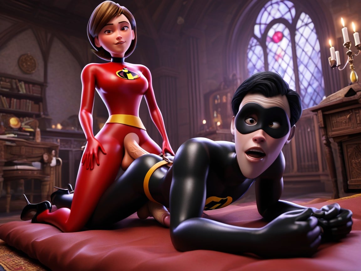 Disney Pixar Animation Style, Bondage Equipment, Front View Shemale AI Porn