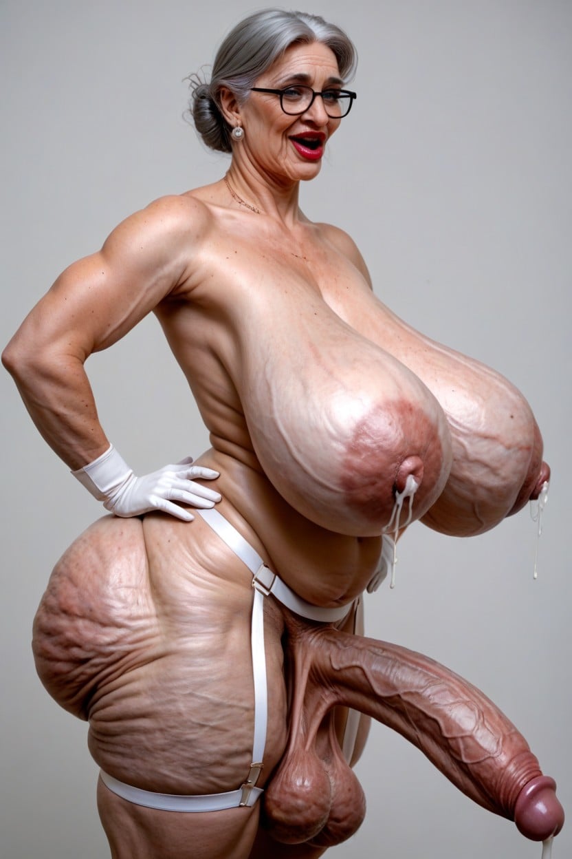 Flabby Wrinkly Arms, Dutch Grandma, Shriveled Balls Shemale AI Porn
