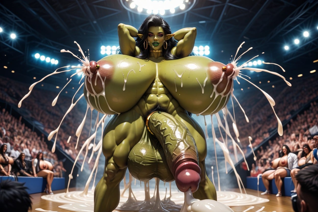 Green Genitals, Cock Way Too Enormous, Cumshot Shemale AI Porn