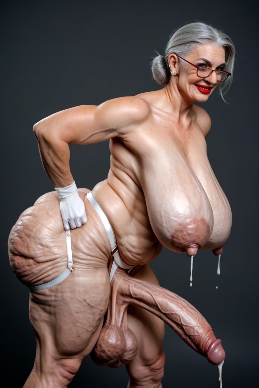 Freckles, Old Lady, Natural Breast Shemale AI Porn