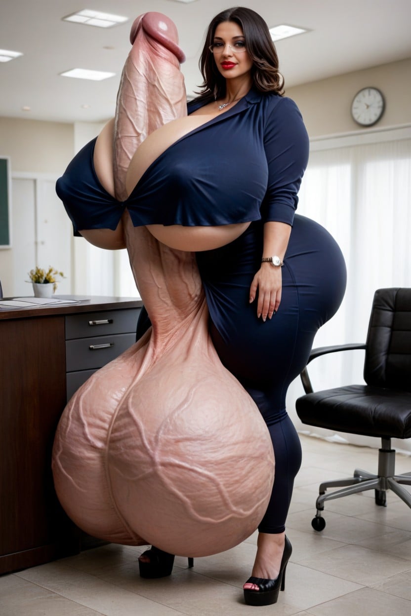 Hyper Thick Penis, Thick Nipples, Impossibly Long Hyper Penis Shemale AI Porn