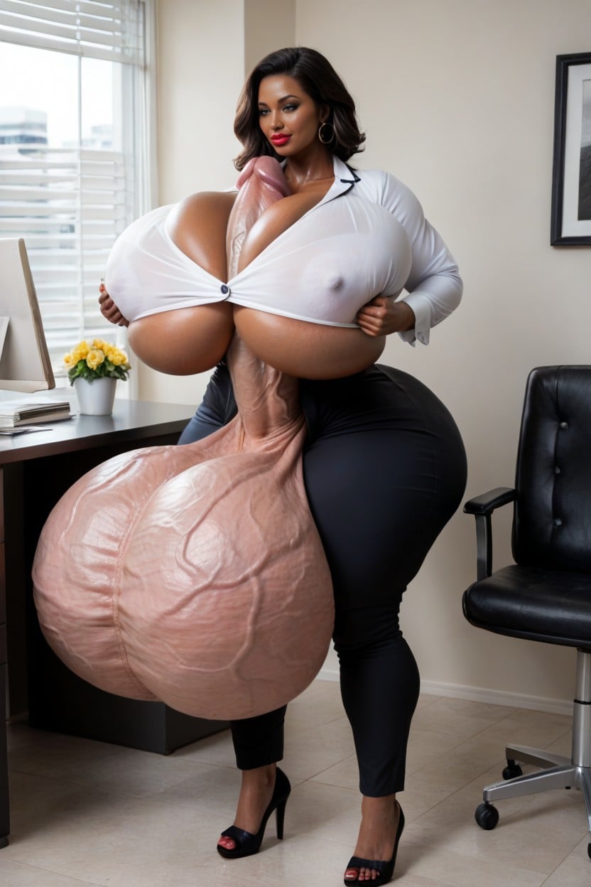 Thick Thighs, Standing, Forehead Shemale AI Porn