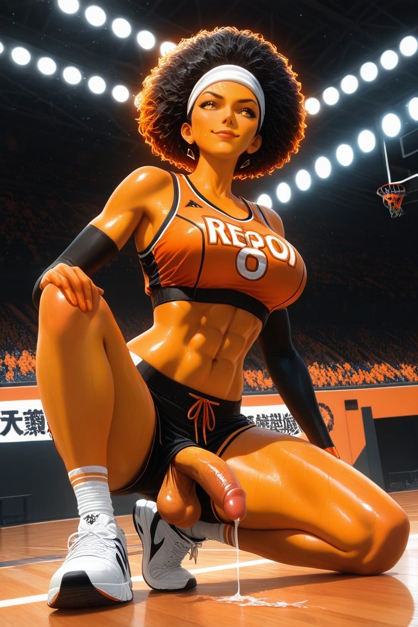 K Resolution, Voluminous Citrus-orange Afro Puff Accented With Bright Tangerine Highlights, Realistic Fabric Texturesmesh Weave Shemale AI Porn