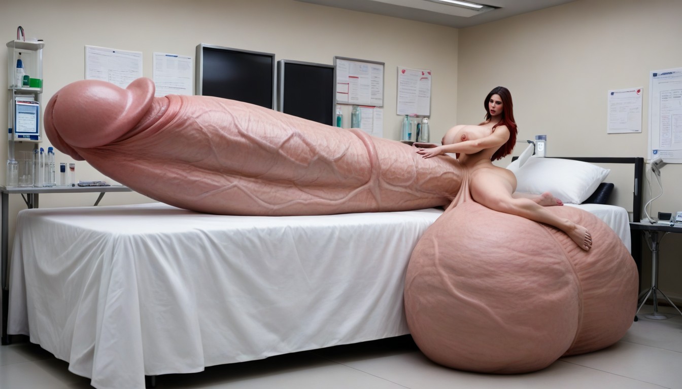 Penis Growth Lab Experiment, Hyper Gigantic Glans, Testicles Are Just Too Gigantic Shemale AI Porn