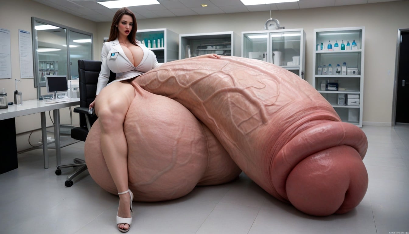 Absurdly Oversized Hyper Penis, Penis Larger Than Entire Bed, Fashion Show Shemale AI Porn